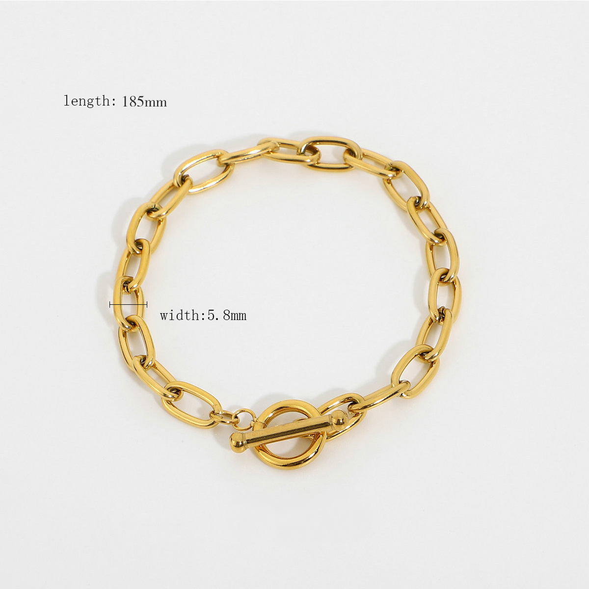 Multi Style 18K Gold Plated Steel Chain Bracelets - FGS