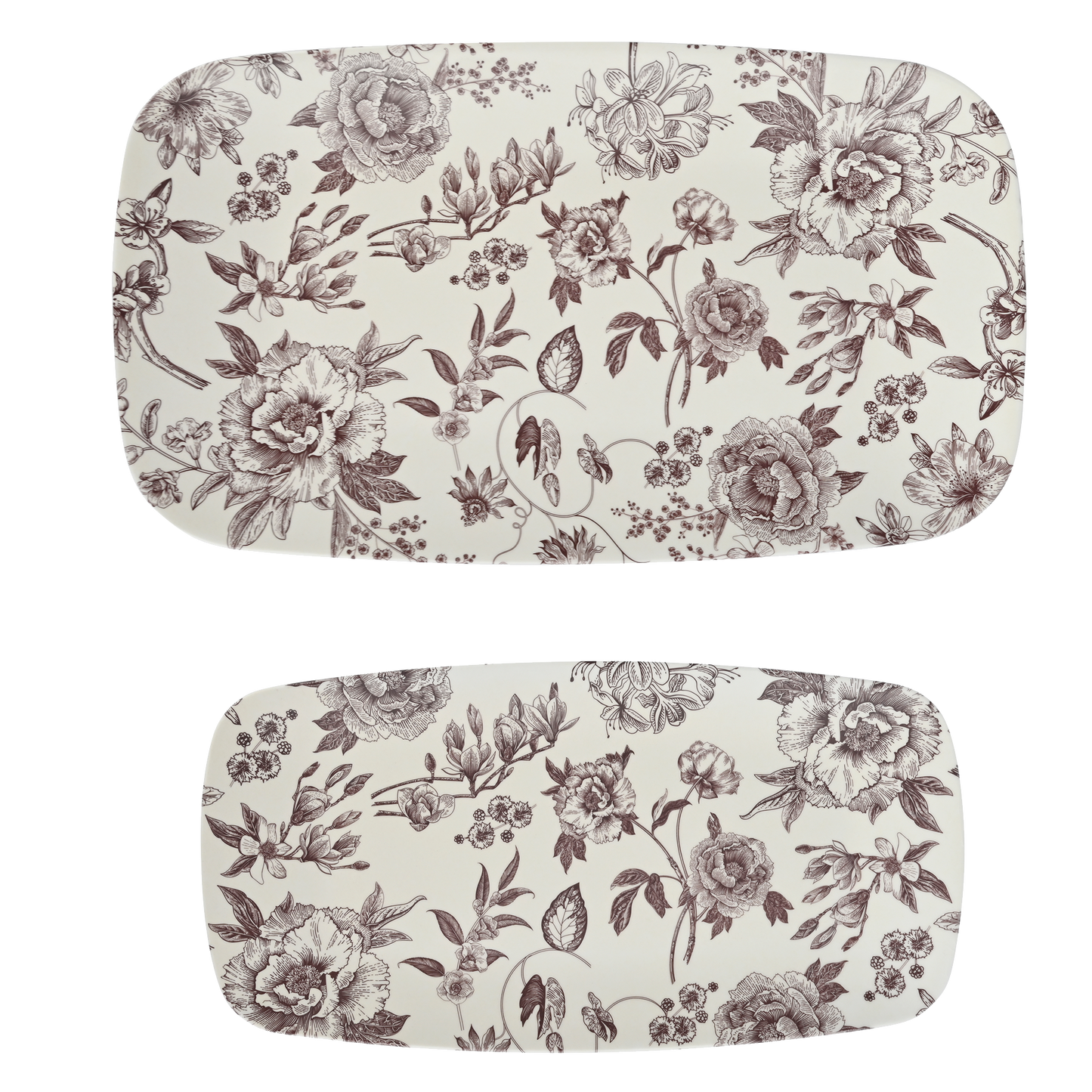 *NEW* Brown Delft Stacking Melamine Tray - Set of 2