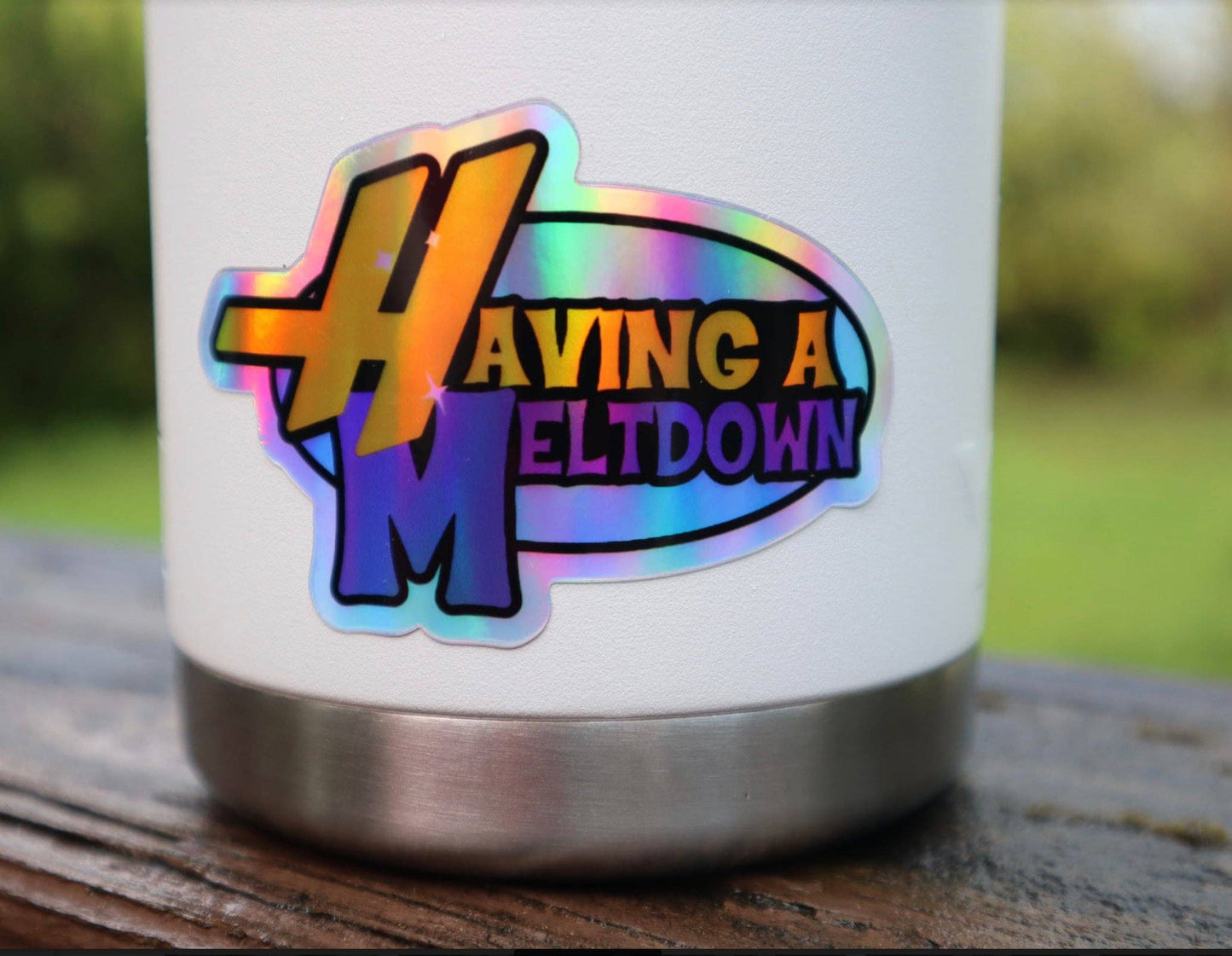 Holographic Having A Meltdown Sticker