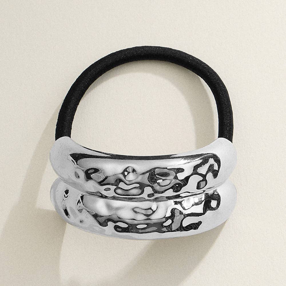 Textured Metal Double Bar Pointed Hair Band