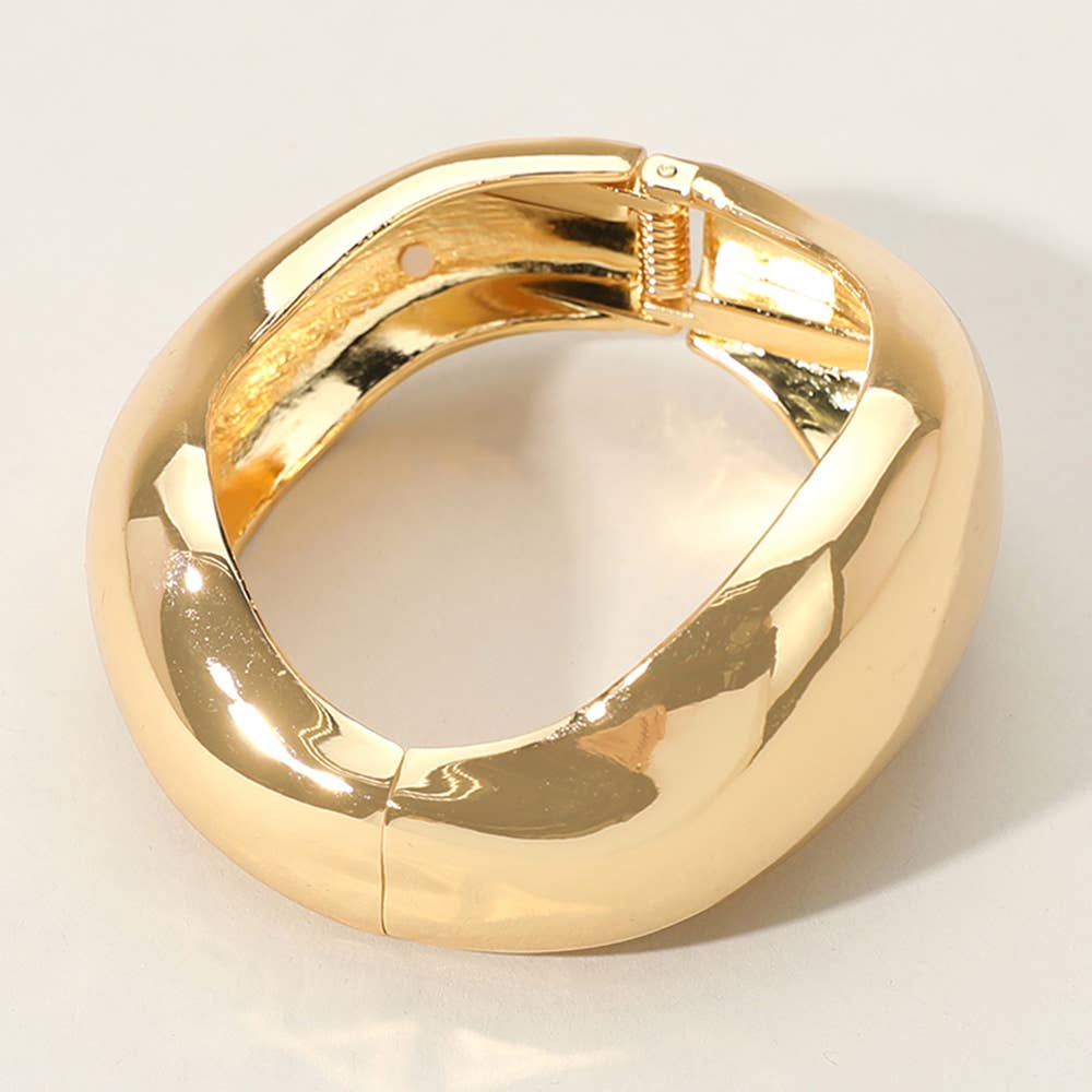Chunky Metal Hinged Bangle Bracelet