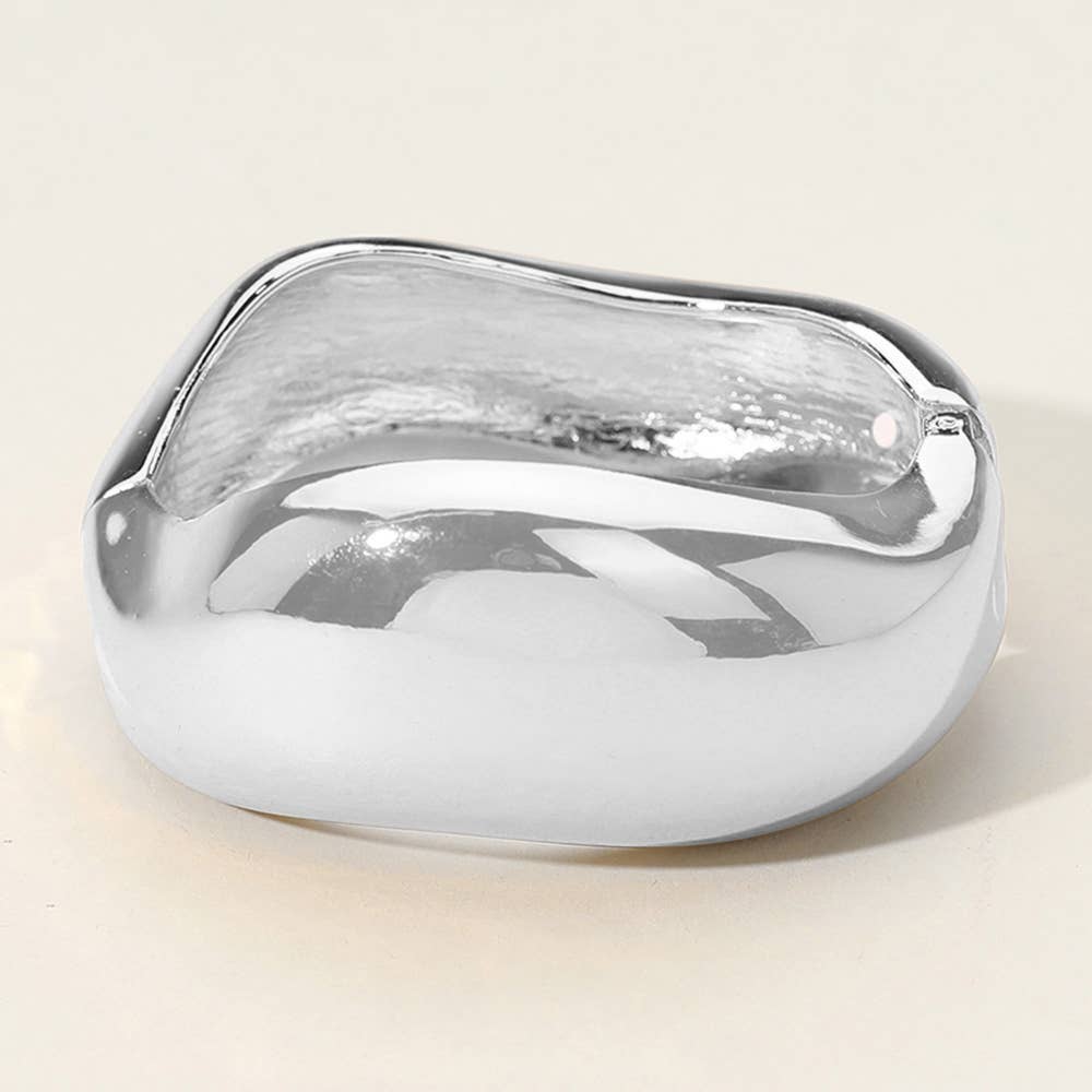 Chunky Metal Hinged Bangle Bracelet