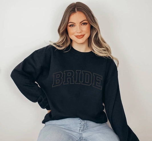 Black on Black Bride Puff Embossed Crewneck Sweatshirt
