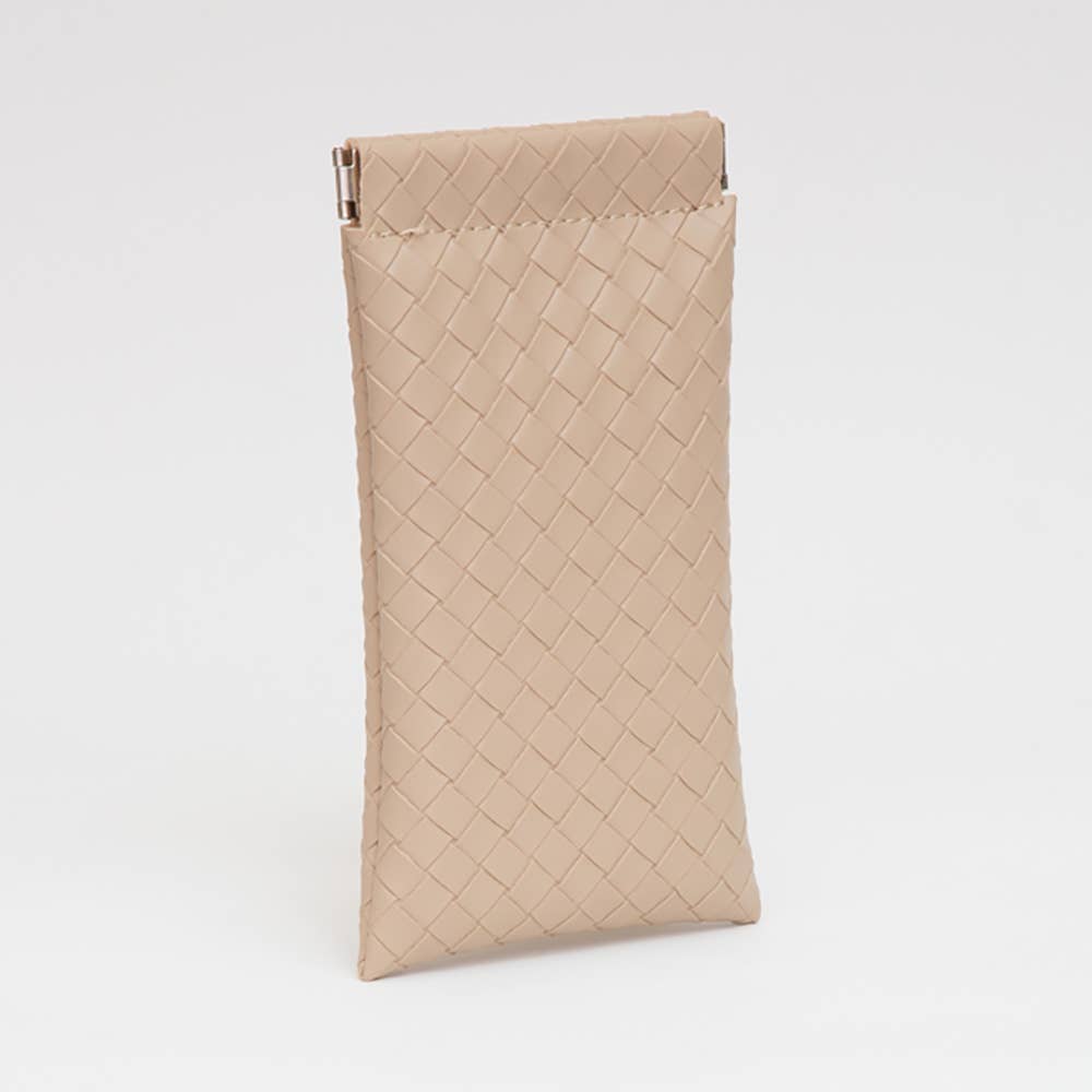 Faux Leather Weave Sunglasses Case Pouch / Phone Case Pouch