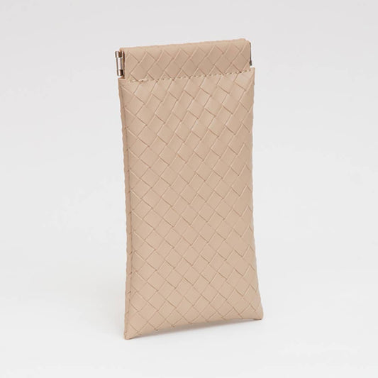 Faux Leather Weave Sunglasses Case Pouch / Phone Case Pouch