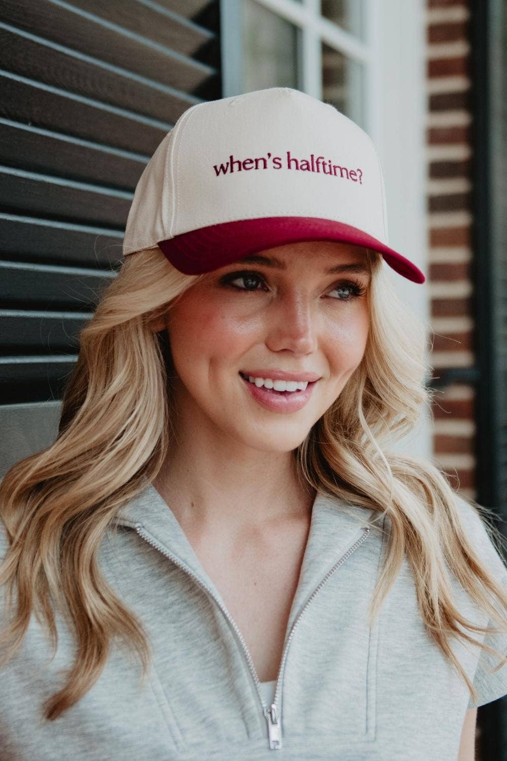 When's Halftime? Wholesale Two-Toned Vintage Hat College Gra