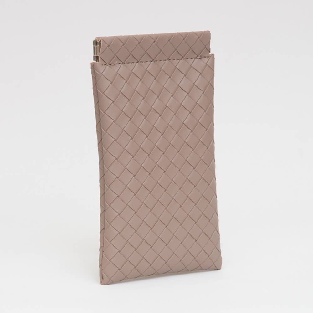 Faux Leather Weave Sunglasses Case Pouch / Phone Case Pouch