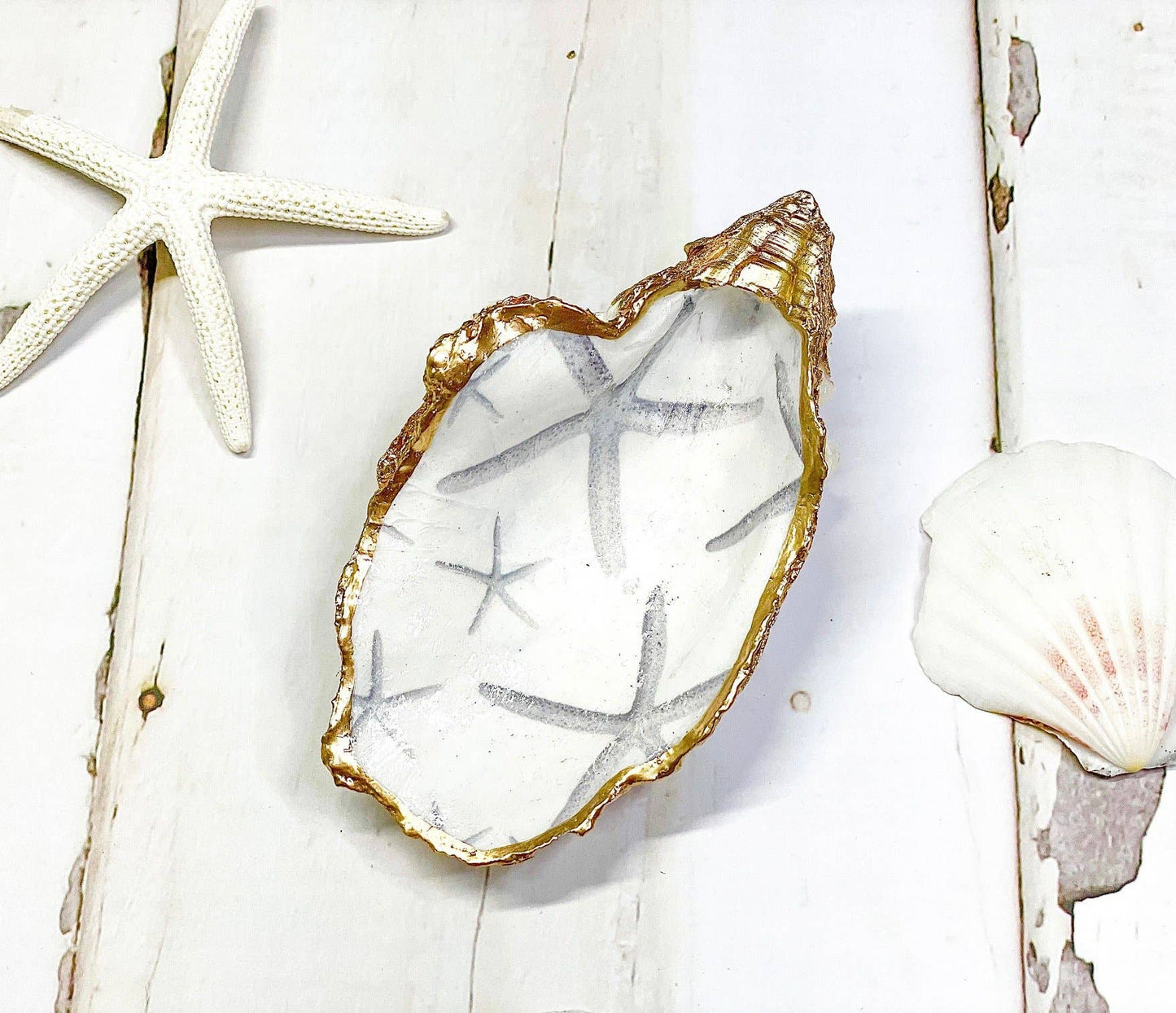 Grey Starfish Oyster Trinket Dish