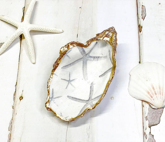 Grey Starfish Oyster Trinket Dish