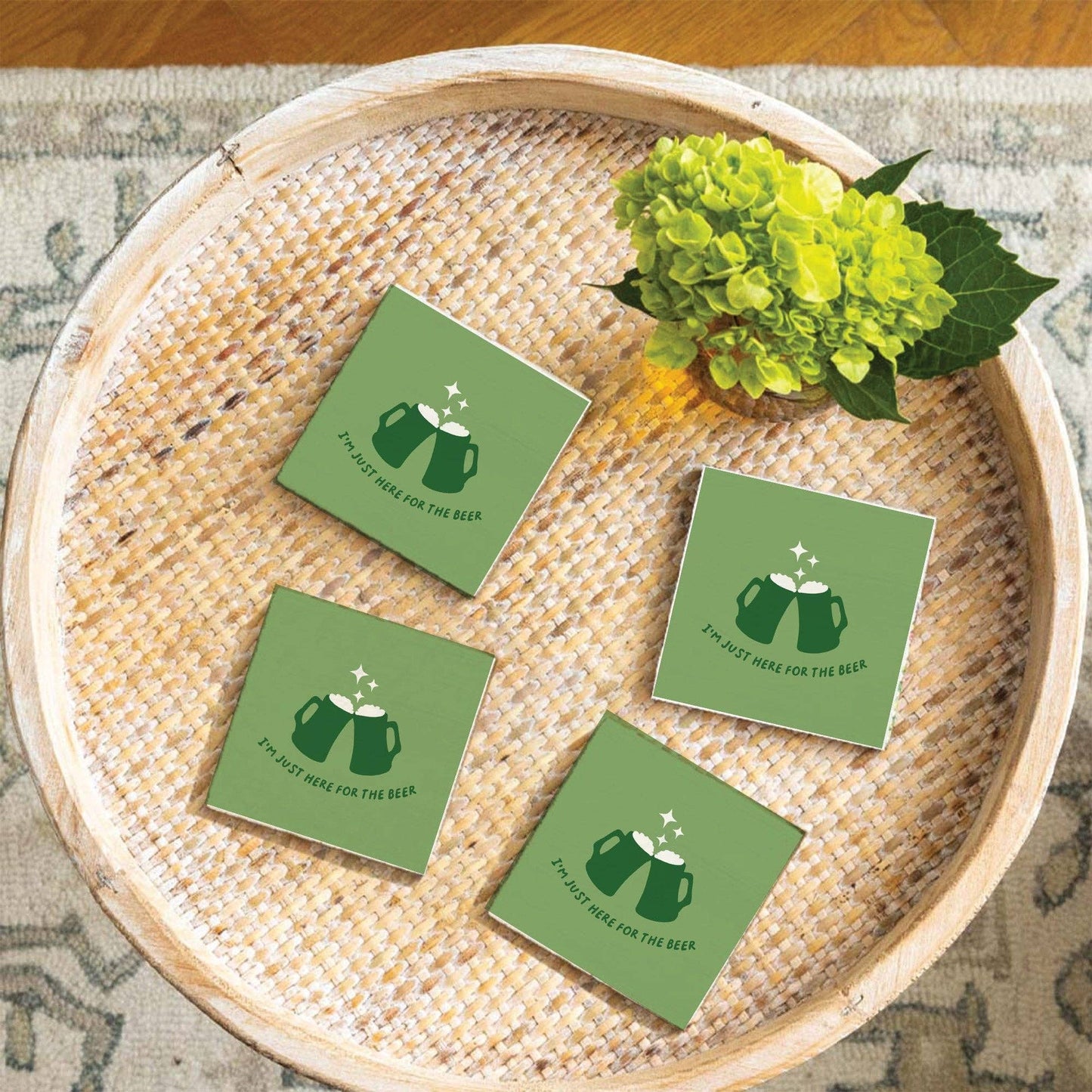 Just Here For The Beer Coaster Set | Beer Coasters