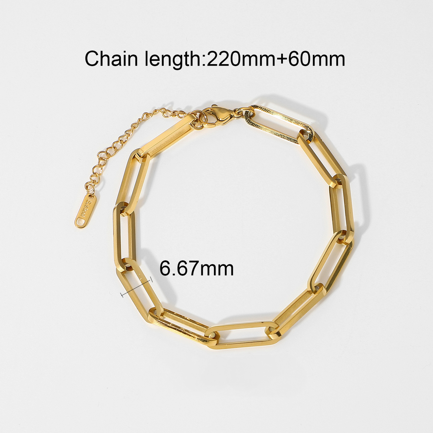 Multi Style 18K Gold Plated Steel Chain Bracelets - FGS