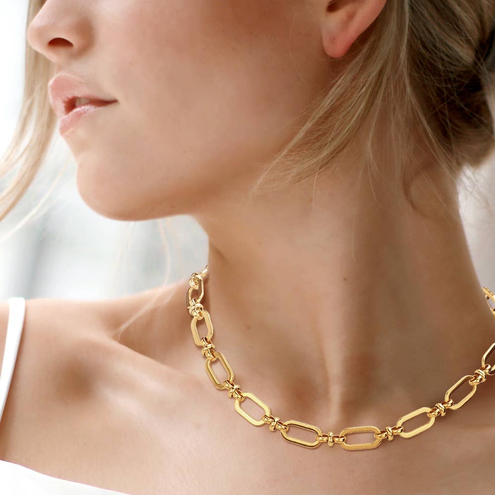 18K Gold Dipped Stainless Steel Handmade Chain Necklace