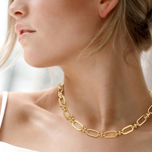 18K Gold Dipped Stainless Steel Handmade Chain Necklace