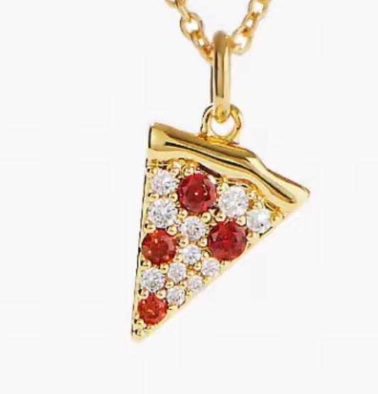 Baby Slice- Pavé Pizza Necklace