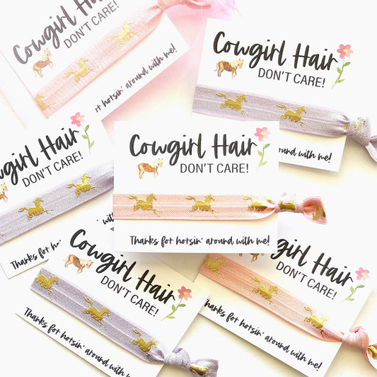 Pack of 3 Cowgirl Hair Don't Care! | Girls Horse Party Favor