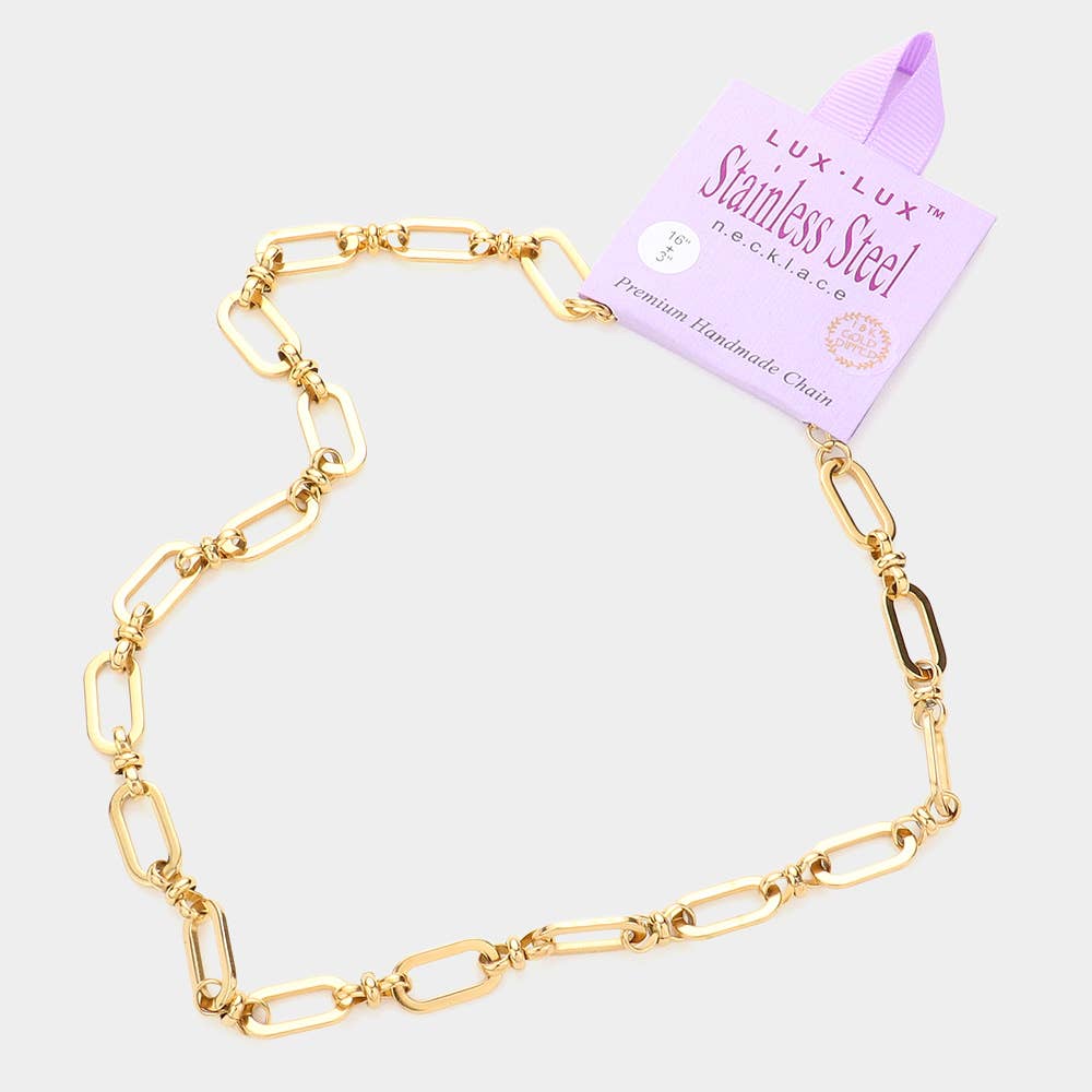 18K Gold Dipped Stainless Steel Handmade Chain Necklace