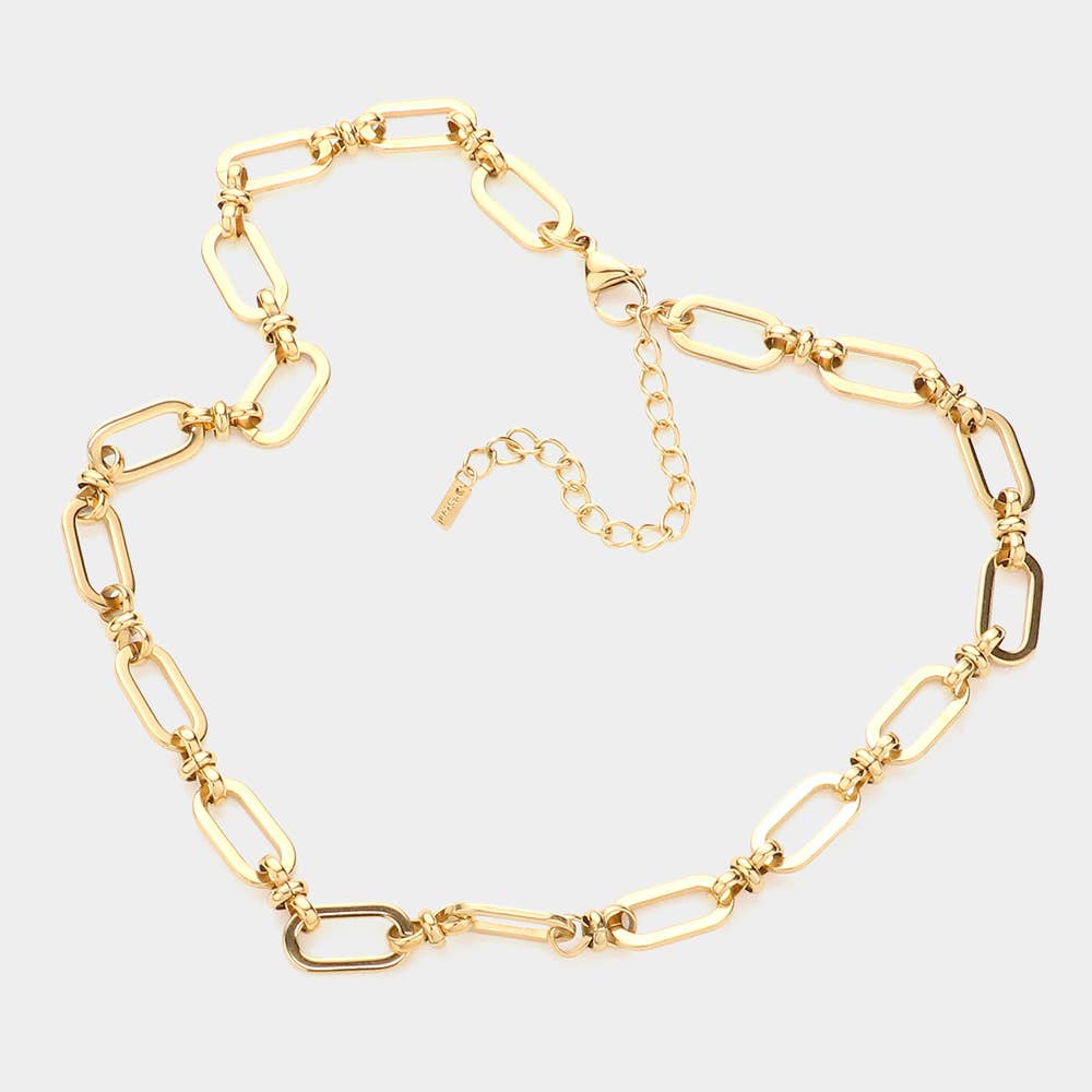 18K Gold Dipped Stainless Steel Handmade Chain Necklace