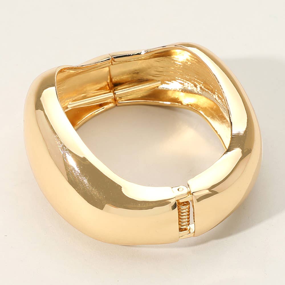 Chunky Metal Hinged Bangle Bracelet